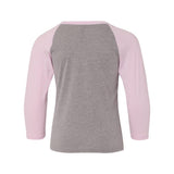 3352 Next Level Youth CVC Three-Quarter Sleeve Raglan T-Shirt Lilac Sleeves/ Dark Heather Grey Body