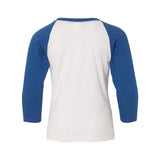 3352 Next Level Youth CVC Three-Quarter Sleeve Raglan T-Shirt Royal Sleeves/ White Body