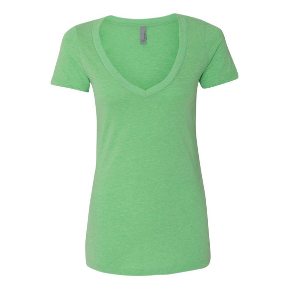 6640 Next Level Women’s CVC Deep V-Neck T-Shirt Apple Green