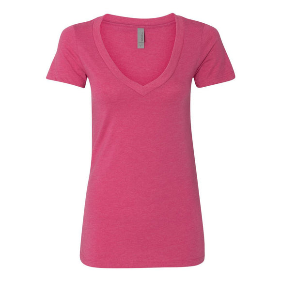 6640 Next Level Women’s CVC Deep V-Neck T-Shirt Raspberry