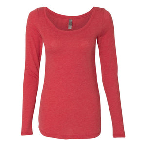 6731 Next Level Women’s Triblend Scoop Neck Long Sleeve T-Shirt Vintage Red