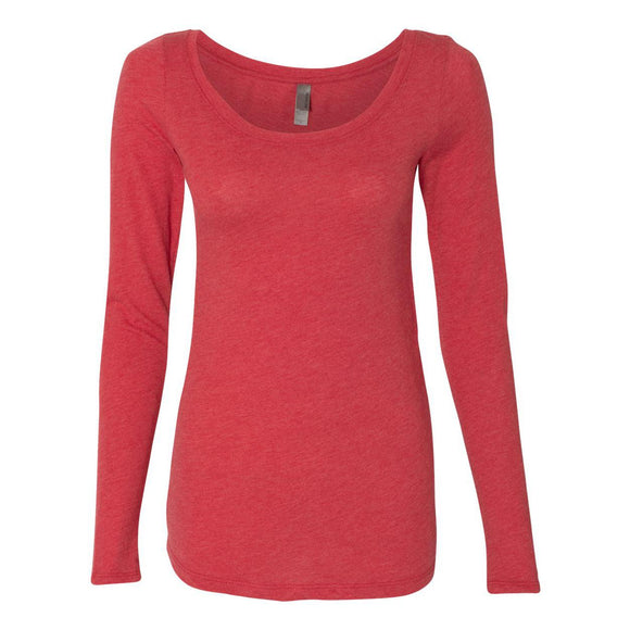 6731 Next Level Women’s Triblend Scoop Neck Long Sleeve T-Shirt Vintage Red