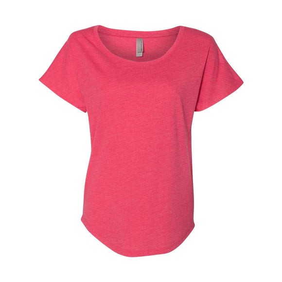 6760 Next Level Women’s Triblend Dolman T-Shirt Vintage Shocking Pink