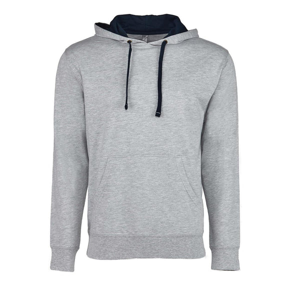 9301 Next Level Unisex Laguna Hoodie Heather Grey/ Midnight Navy