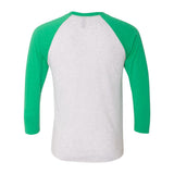 6051 Next Level Unisex Triblend Three-Quarter Raglan T-Shirt Envy Sleeves/ Heather White Body