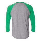 6051 Next Level Unisex Triblend Three-Quarter Raglan T-Shirt Envy Sleeves/ Premium Heather Body