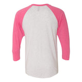 6051 Next Level Unisex Triblend Three-Quarter Raglan T-Shirt Vintage Pink Sleeves/ Heather White Body