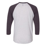 6051 Next Level Unisex Triblend Three-Quarter Raglan T-Shirt Vintage Purple Sleeves/ Heather White Body