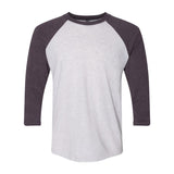 6051 Next Level Unisex Triblend Three-Quarter Raglan T-Shirt Vintage Purple Sleeves/ Heather White Body