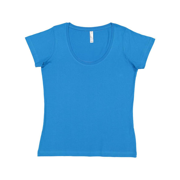 3504 LAT Women's Scoop Neck Fine Jersey Tee Cobalt