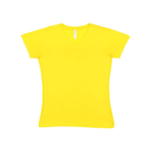 3507 LAT Women's Fine Jersey V-Neck Tee Yellow