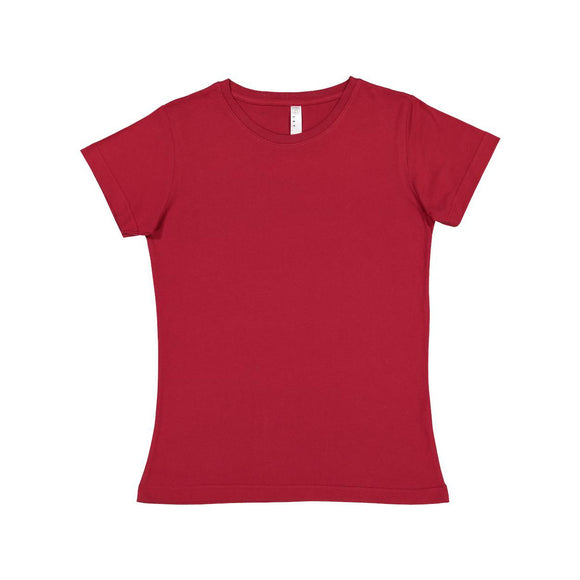 3516 LAT Women's Fine Jersey Tee Garnet