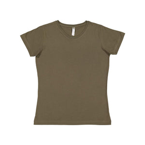 3516 LAT Women's Fine Jersey Tee Military Green