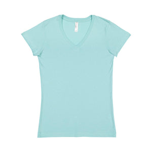 3607 LAT Junior's Fine Jersey V-Neck Tee Chill