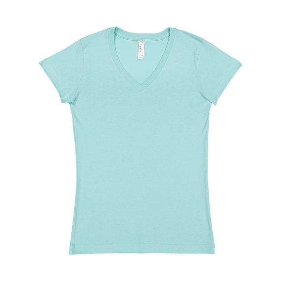 3607 LAT Junior's Fine Jersey V-Neck Tee Chill