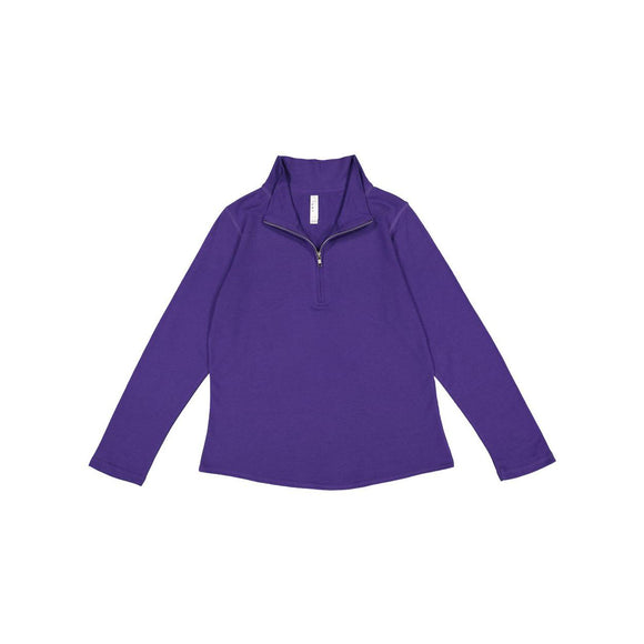 3764 LAT Women's Quarter Zip French Terry Pullover Purple