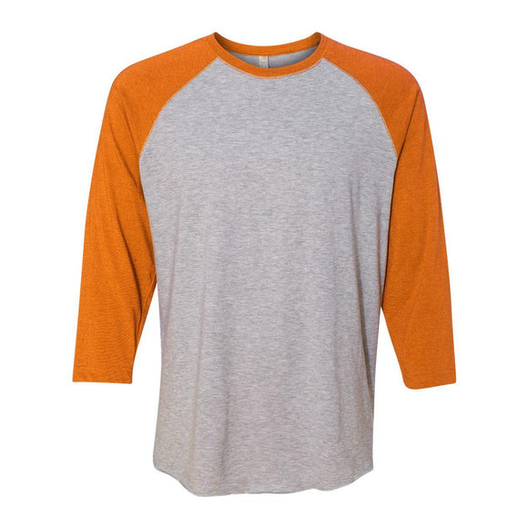 6930 LAT Baseball Fine Jersey Three-Quarter Sleeve Tee Vintage Heather/ Vintage Orange