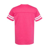 6937 LAT Football Fine Jersey Tee Vintage Hot Pink/ White