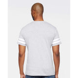 6937 LAT Football Fine Jersey Tee Vintage Heather/ White