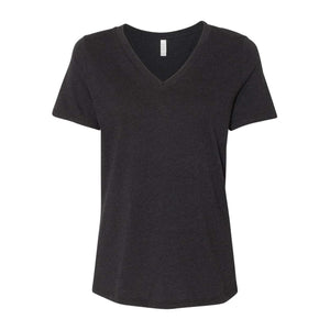 6405CVC BELLA + CANVAS Women's Relaxed Heather CVC V-Neck Tee Black Heather