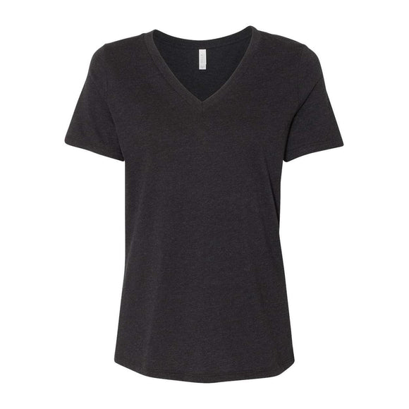 6405CVC BELLA + CANVAS Women's Relaxed Heather CVC V-Neck Tee Black Heather