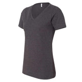 6405CVC BELLA + CANVAS Women's Relaxed Heather CVC V-Neck Tee Dark Grey Heather