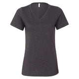 6405CVC BELLA + CANVAS Women's Relaxed Heather CVC V-Neck Tee Dark Grey Heather