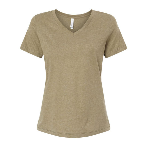 6405CVC BELLA + CANVAS Women's Relaxed Heather CVC V-Neck Tee Heather Olive