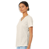 6415 BELLA + CANVAS Women's Relaxed Triblend Short Sleeve V-Neck Tee Oatmeal Triblend