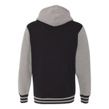 IND45UVZ Independent Trading Co. Heavyweight Varsity Full-Zip Hooded Sweatshirt Black/ Gunmetal Heather