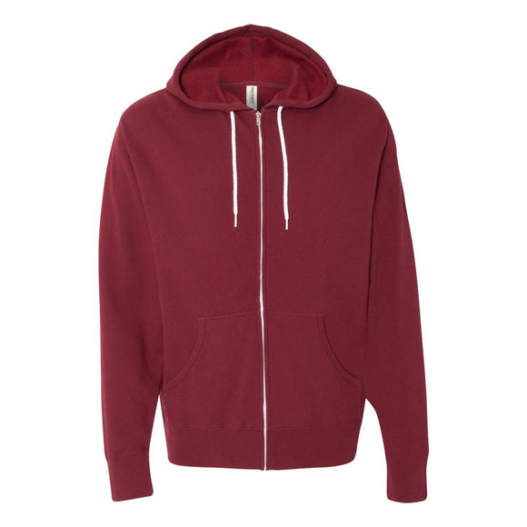 AFX90UNZ Independent Trading Co. Lightweight Full-Zip Hooded Sweatshirt Currant