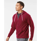 AFX90UNZ Independent Trading Co. Lightweight Full-Zip Hooded Sweatshirt Currant