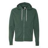 AFX90UNZ Independent Trading Co. Lightweight Full-Zip Hooded Sweatshirt Alpine Green