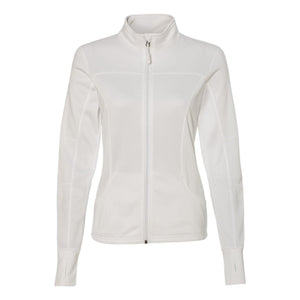 EXP60PAZ Independent Trading Co. Women's Poly-Tech Full-Zip Track Jacket White