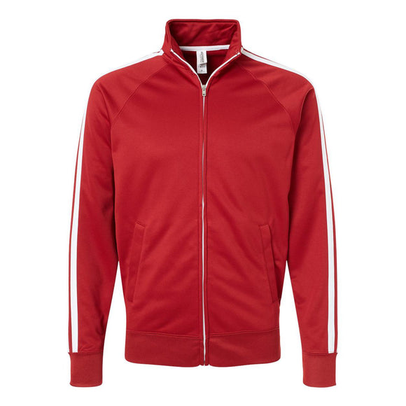 EXP70PTZ Independent Trading Co. Lightweight Poly-Tech Full-Zip Track Jacket Brick Red