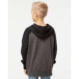 PRM15YSB Independent Trading Co. Youth Special Blend Raglan Hooded Sweatshirt Carbon/ Black