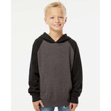 PRM15YSB Independent Trading Co. Youth Special Blend Raglan Hooded Sweatshirt Carbon/ Black