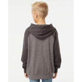 PRM15YSB Independent Trading Co. Youth Special Blend Raglan Hooded Sweatshirt Nickel/ Carbon