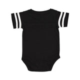 4437 Rabbit Skins Infant Football Fine Jersey Bodysuit Black Solid/ White