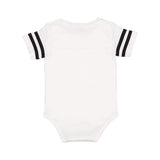 4437 Rabbit Skins Infant Football Fine Jersey Bodysuit White Solid/ Black