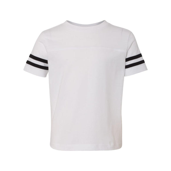 3037 Rabbit Skins Toddler Football Fine Jersey Tee White Solid/ Black