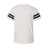 6137 LAT Youth Football Fine Jersey Tee White Solid/ Black