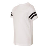 6137 LAT Youth Football Fine Jersey Tee White Solid/ Black