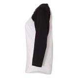 3530 LAT Women's Baseball Fine Jersey Three-Quarter Sleeve Tee White Solid/ Black