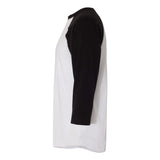 6930 LAT Baseball Fine Jersey Three-Quarter Sleeve Tee White Solid/ Black