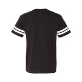 6937 LAT Football Fine Jersey Tee Black Solid/ White