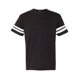 6937 LAT Football Fine Jersey Tee Black Solid/ White