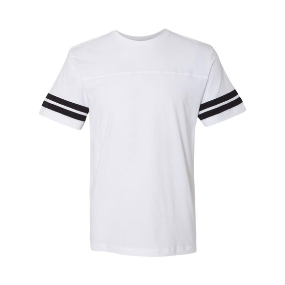 6937 LAT Football Fine Jersey Tee White Solid/ Black