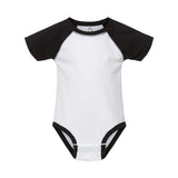 4430 Rabbit Skins Infant Baseball Fine Jersey Bodysuit White Solid/ Black