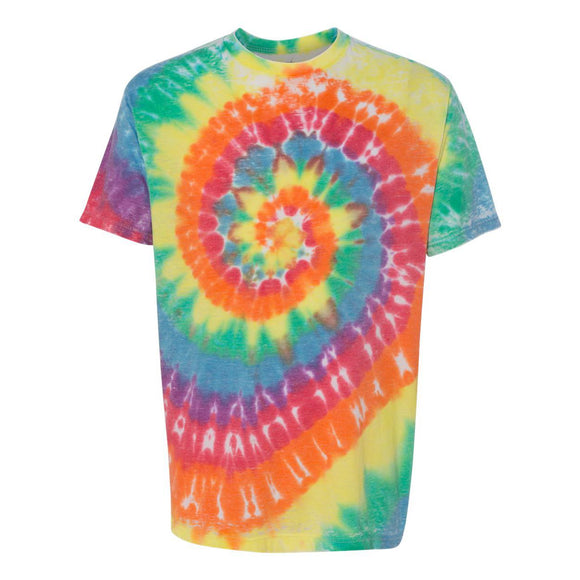 650VRX Dyenomite Vintage Festival Tie-Dyed T-Shirt Classic Rainbow Spiral